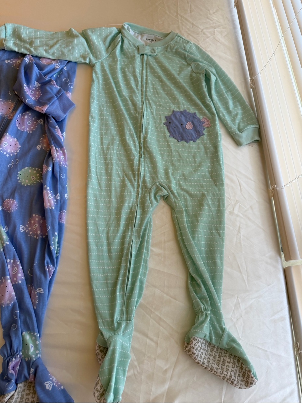 Carters Mint Green Baby One-Piece Footed Pajamas